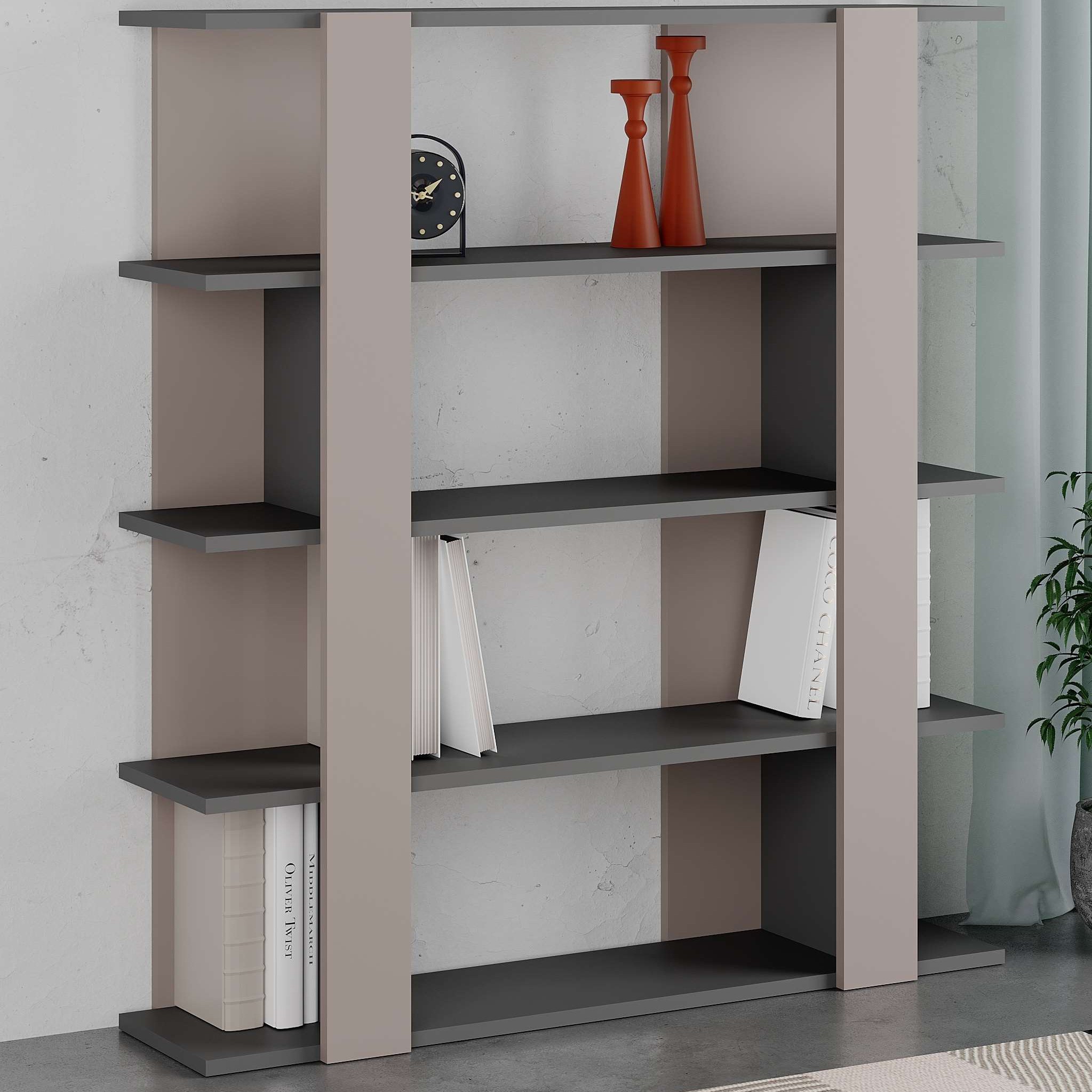 Tita Bookcase Light Mocha - Anthracite