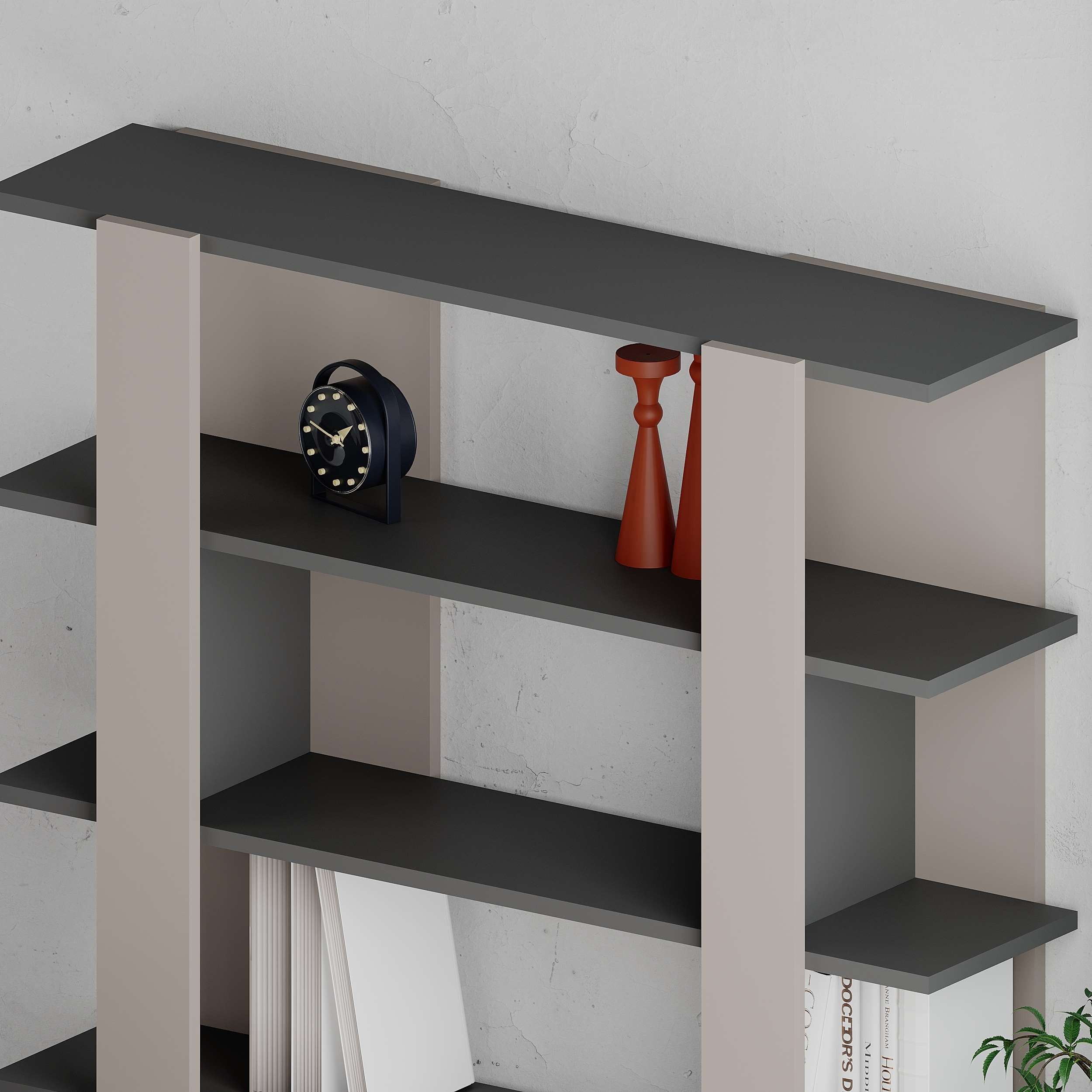 Tita Bookcase Light Mocha - Anthracite