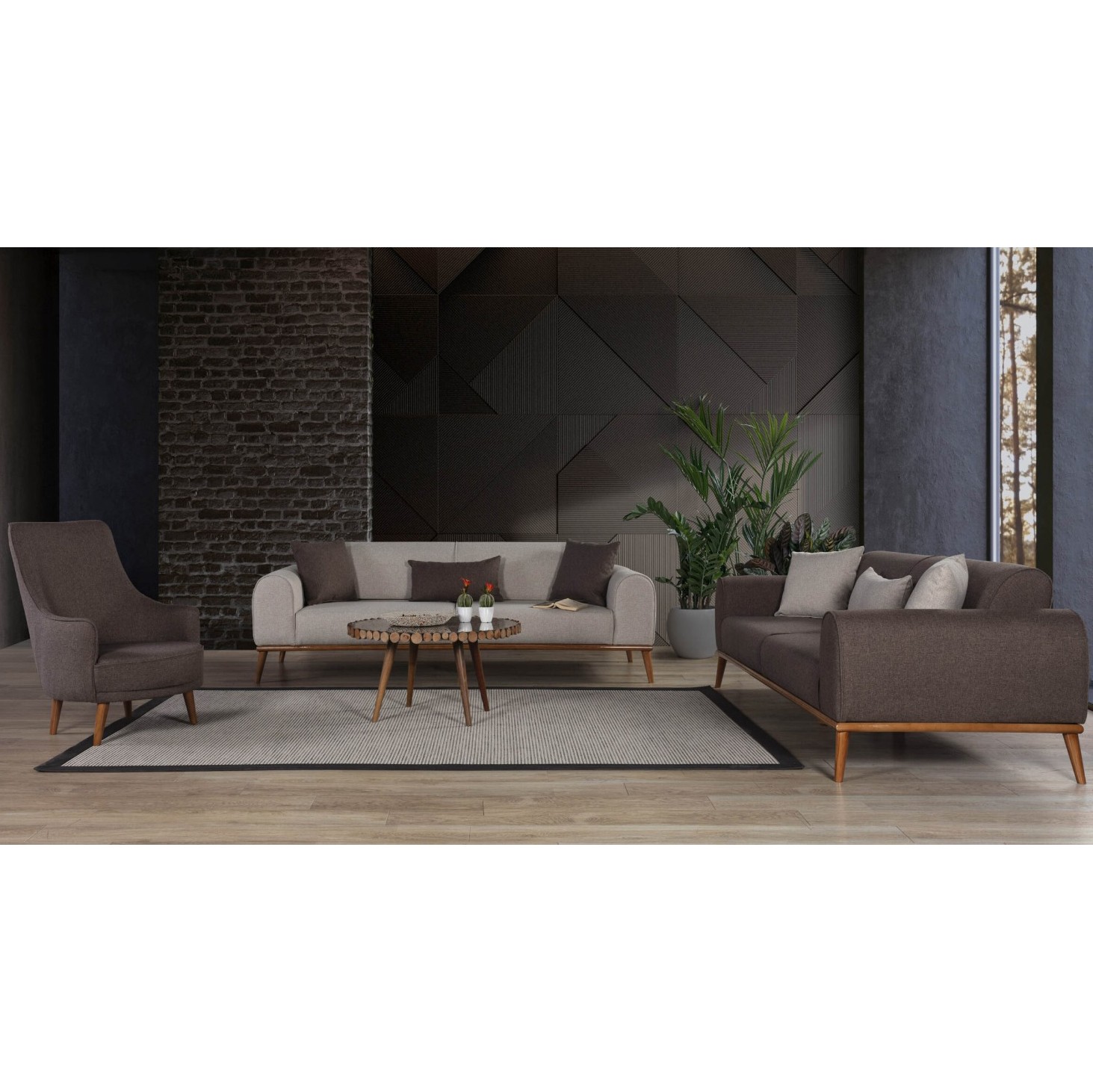 Omega 3+3+1+1 Sofa Set